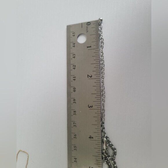 Vintage Matte Silver ToneChunky Black Onyx Faceted Crystal Y Necklace Earrings - Picture 8 of 9